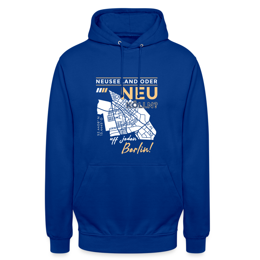 Neuseeland oder Neukölln - Unisex Hoodie - Royalblau