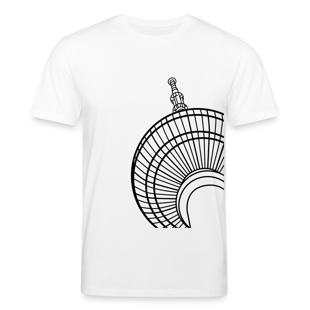 Der Turm von unten - schwarz - Unisex Bio T-Shirt - Weiß
