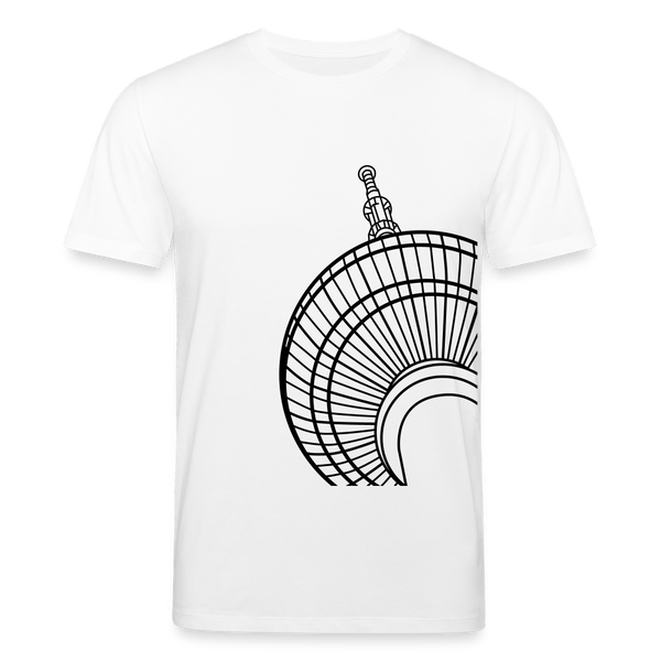 Der Turm von unten - schwarz - Unisex Bio T-Shirt - Weiß