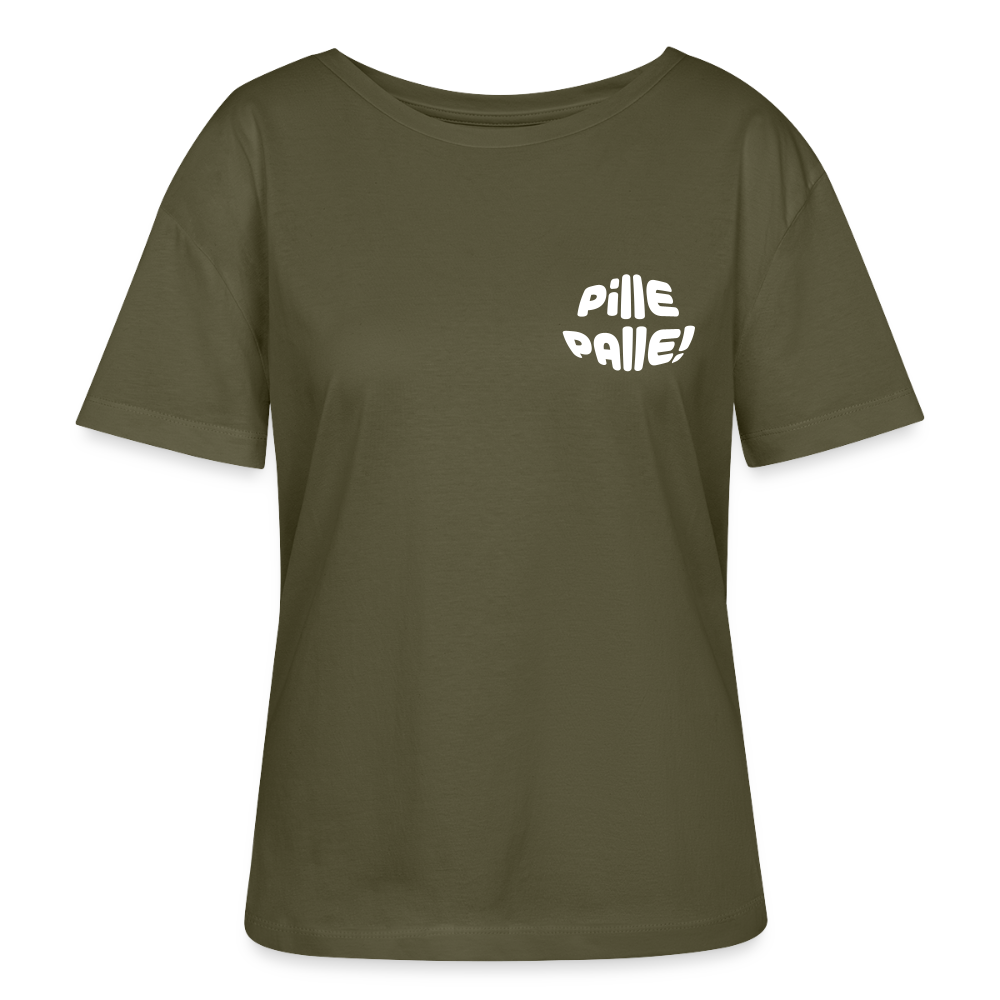 Pille Palle - Relaxed Rundhals Frauen Bio-T-Shirt - Khaki