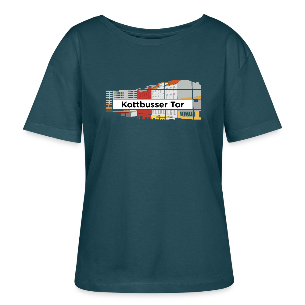 Kottbusser Tor - Relaxed Rundhals Frauen Bio-T-Shirt - Dunkles Petrol