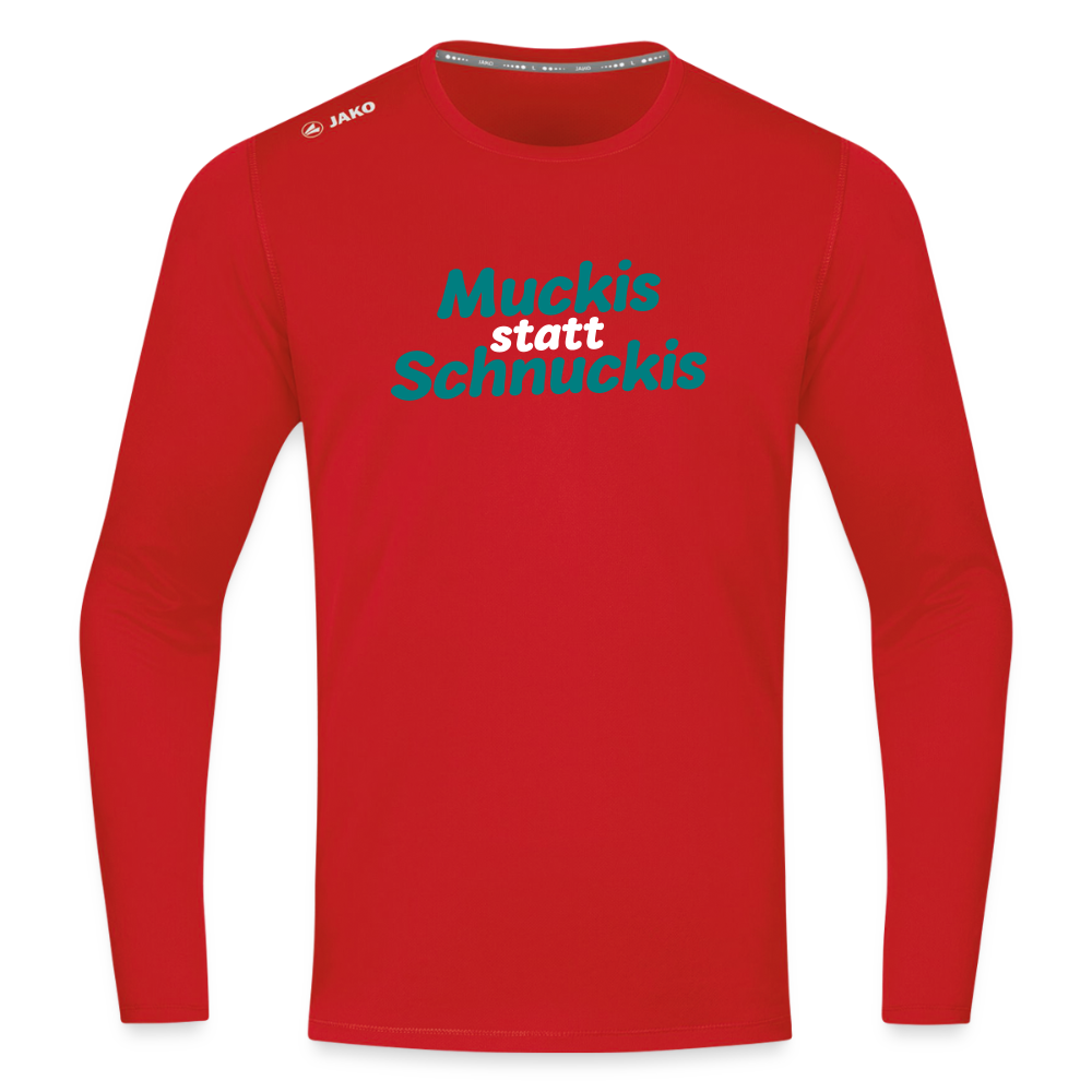 Muckis statt Schnuckis - Männer Sport Langamshirt - Rot