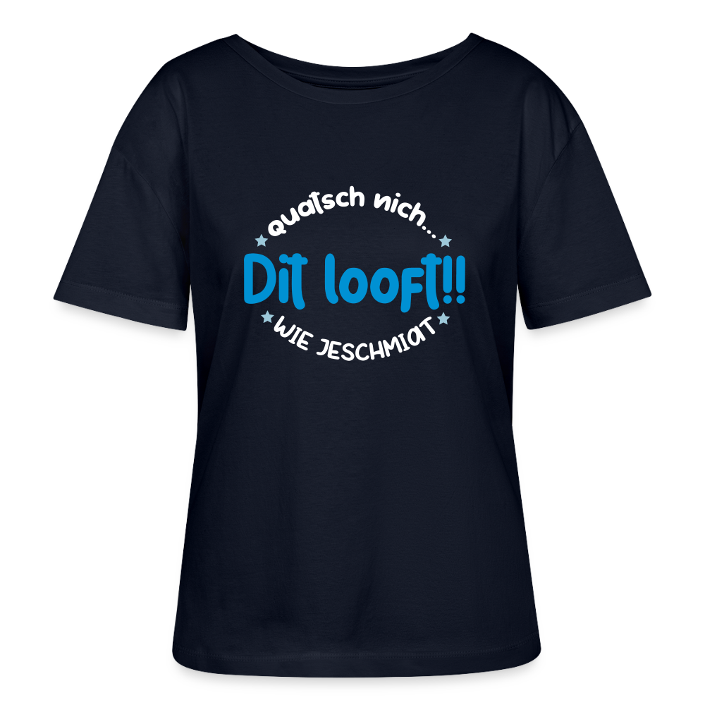 Dit Looft! - Relaxed Rundhals Frauen Bio-T-Shirt - Navy