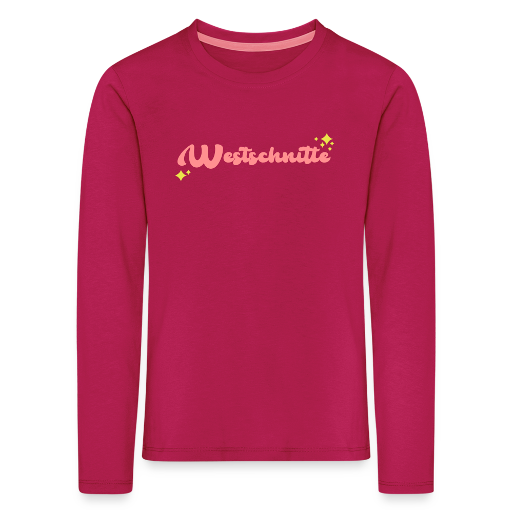 Westschnitte - Kinder Langarmshirt - dunkles Pink