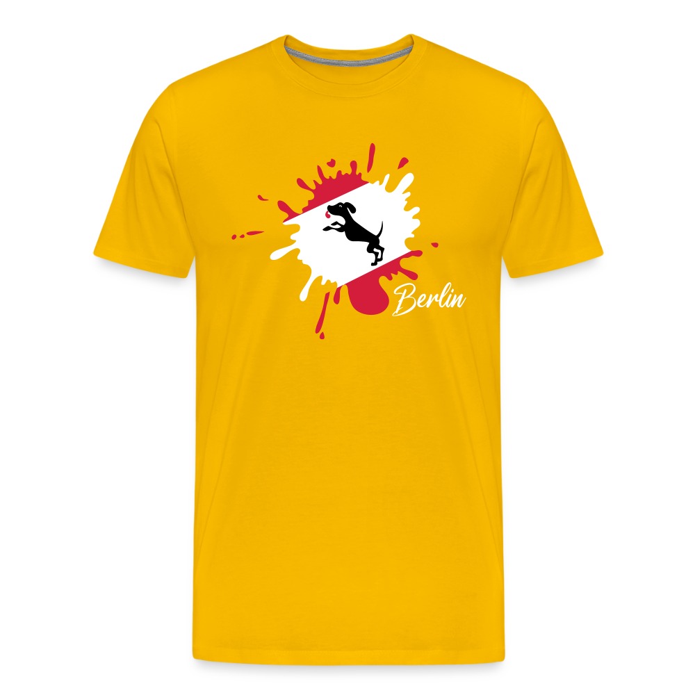 Berlin Klecks Hund - Männer Premium T-Shirt - Sonnengelb