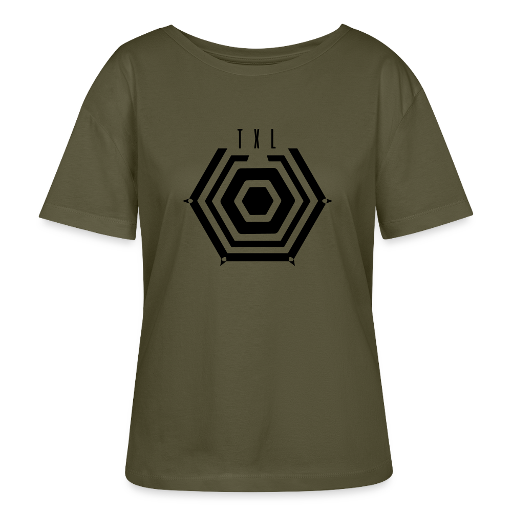 Tegel TXL Umrisse - Relaxed Rundhals Frauen Bio-T-Shirt - Khaki