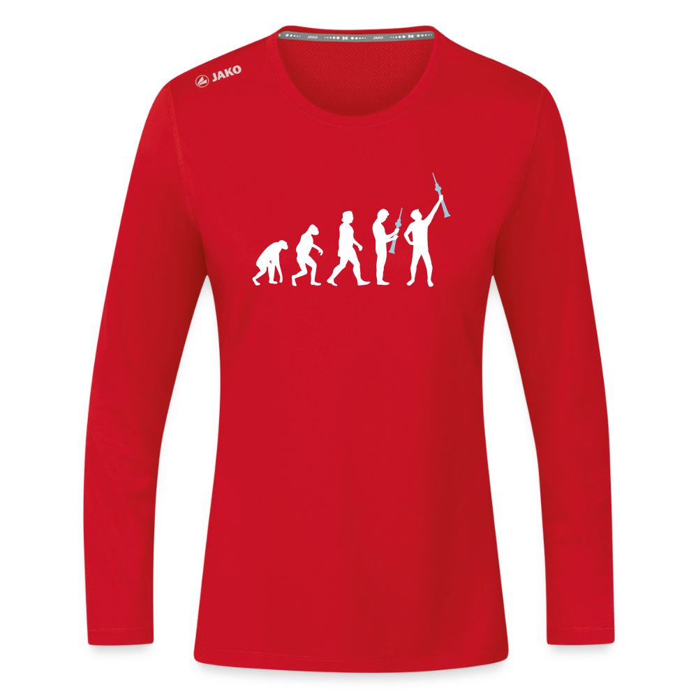 Evolution - Frauen Sport Langarmshirt - Rot