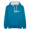 Viech Modus 100% - Kontrast Hoodie - Pfauenblau/Grau meliert