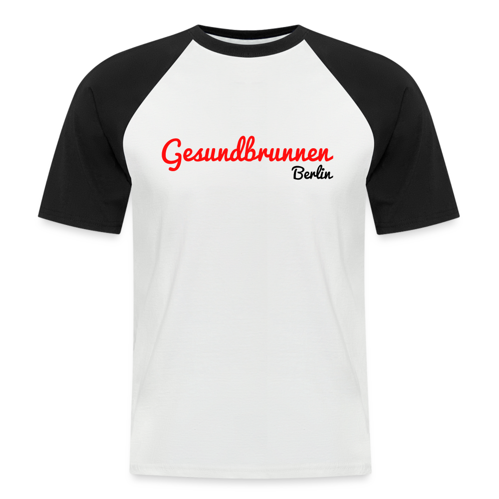 Gesundbrunnen Berlin - Männer Baseball T-Shirt - Weiß/Schwarz