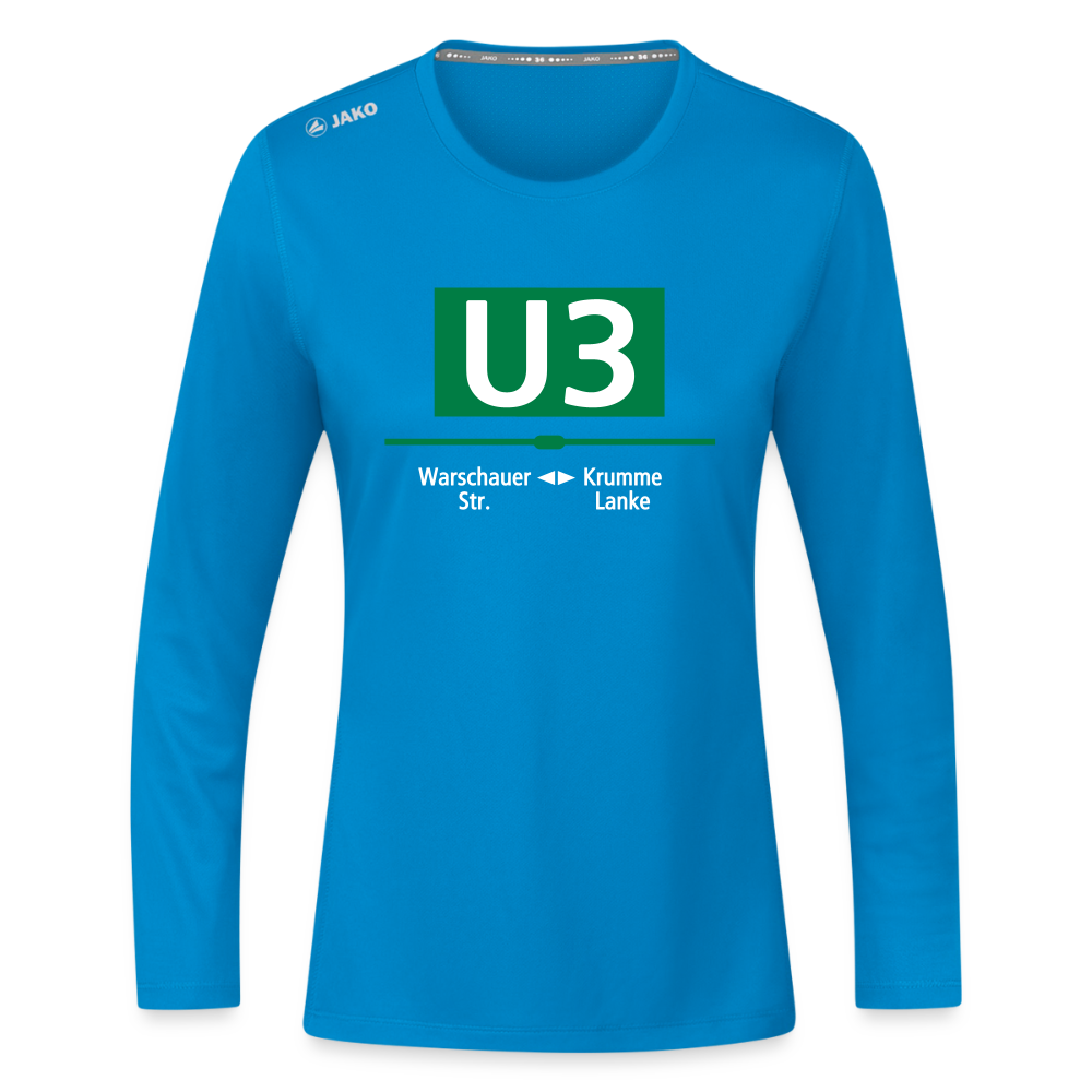 U3 - Frauen Sport Langarmshirt - Saphirblau