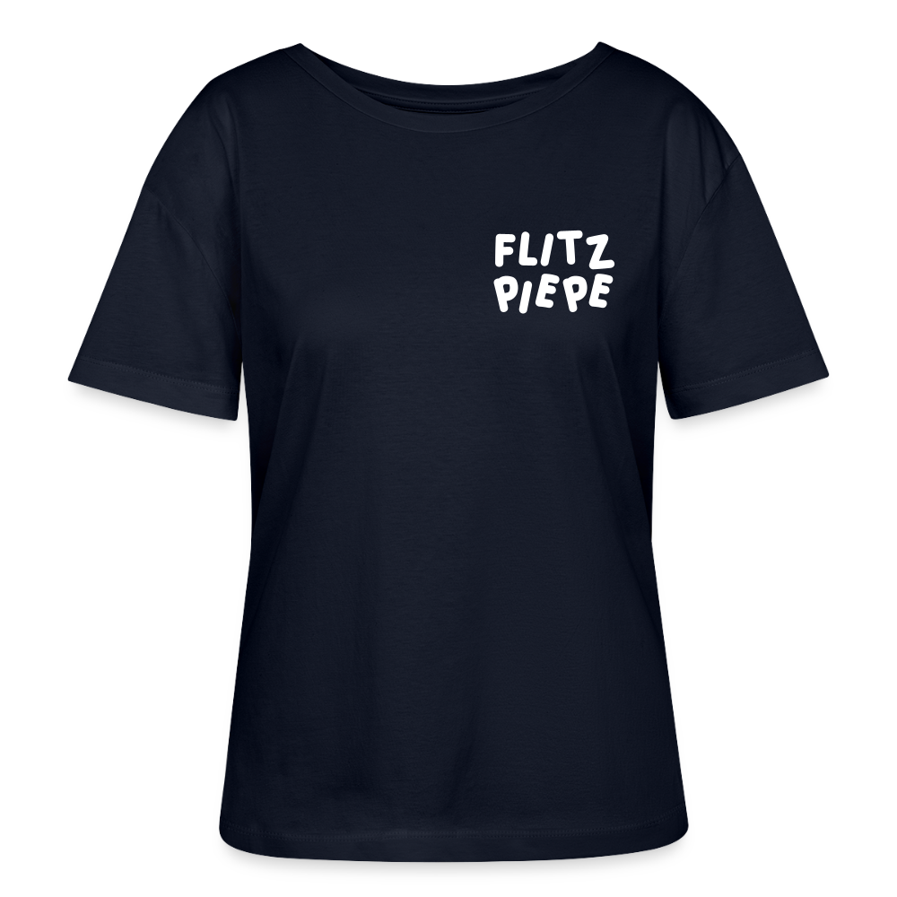 Flitzpiepe - Relaxed Rundhals Frauen Bio-T-Shirt - Navy