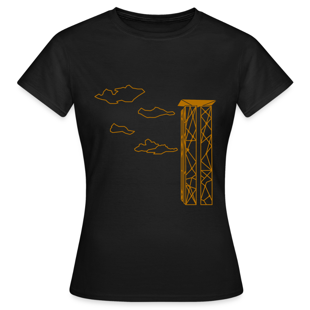 Carillon mit Wolken - Frauen Premium T-Shirt - Schwarz