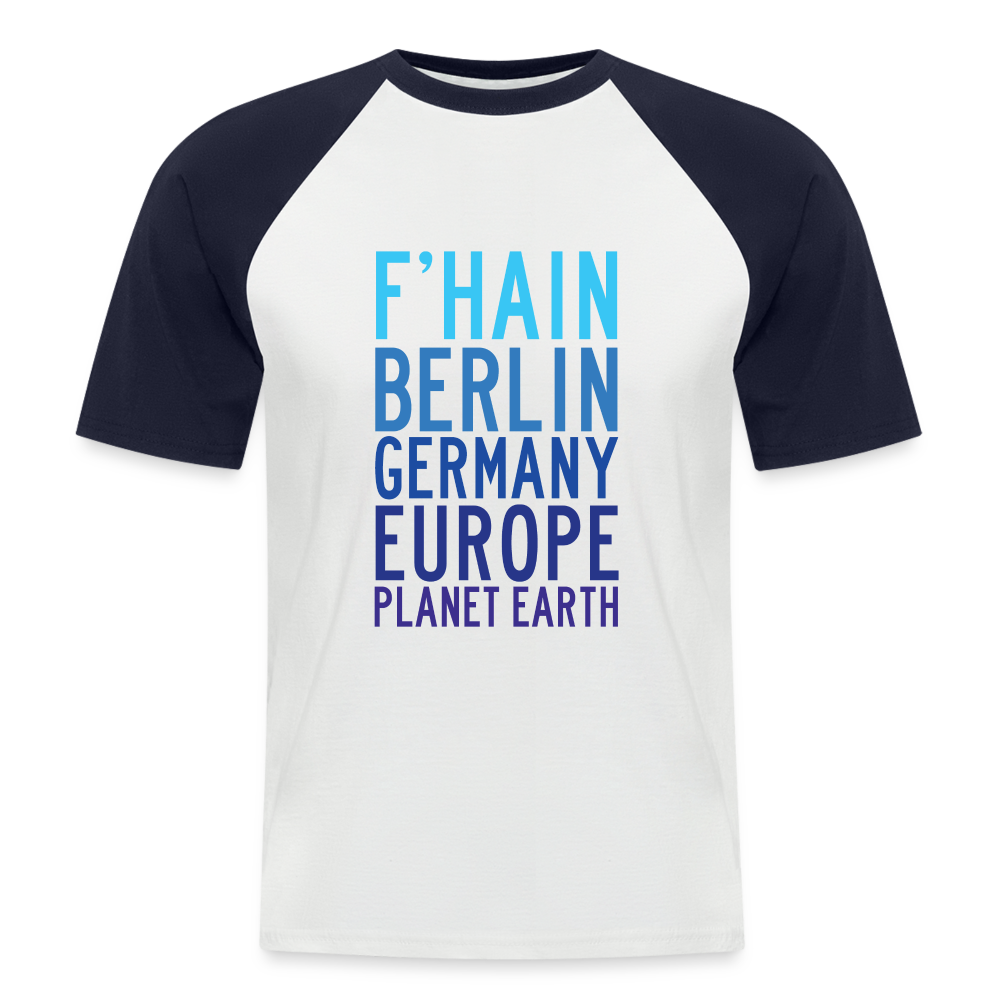 F'hain - Planet Earth - Männer Baseball T-Shirt - Weiß/Navy