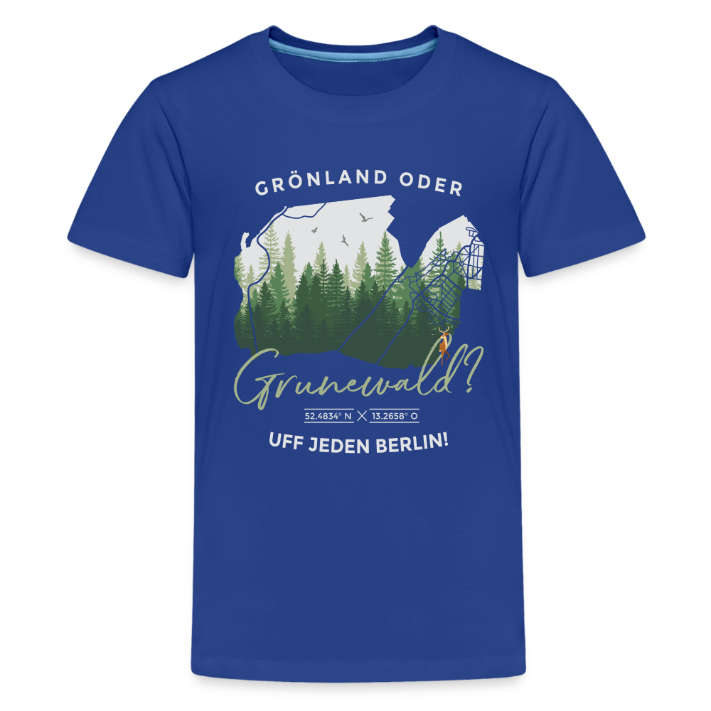 Grönland oder Grunewald - Teenager Premium T-Shirt - Königsblau