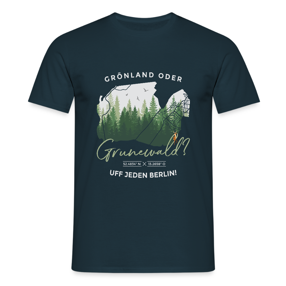 Grönland oder Grunewald - Männer Premium T-Shirt - Navy