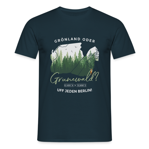 Grönland oder Grunewald - Männer Premium T-Shirt - Navy