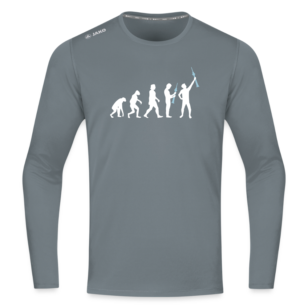 Evolution - Männer Sport Langamshirt - Grau
