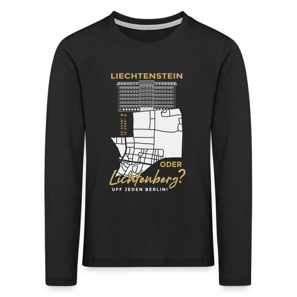 Liechtenstein oder Lichtenberg - Kinder Langarmshirt - Schwarz
