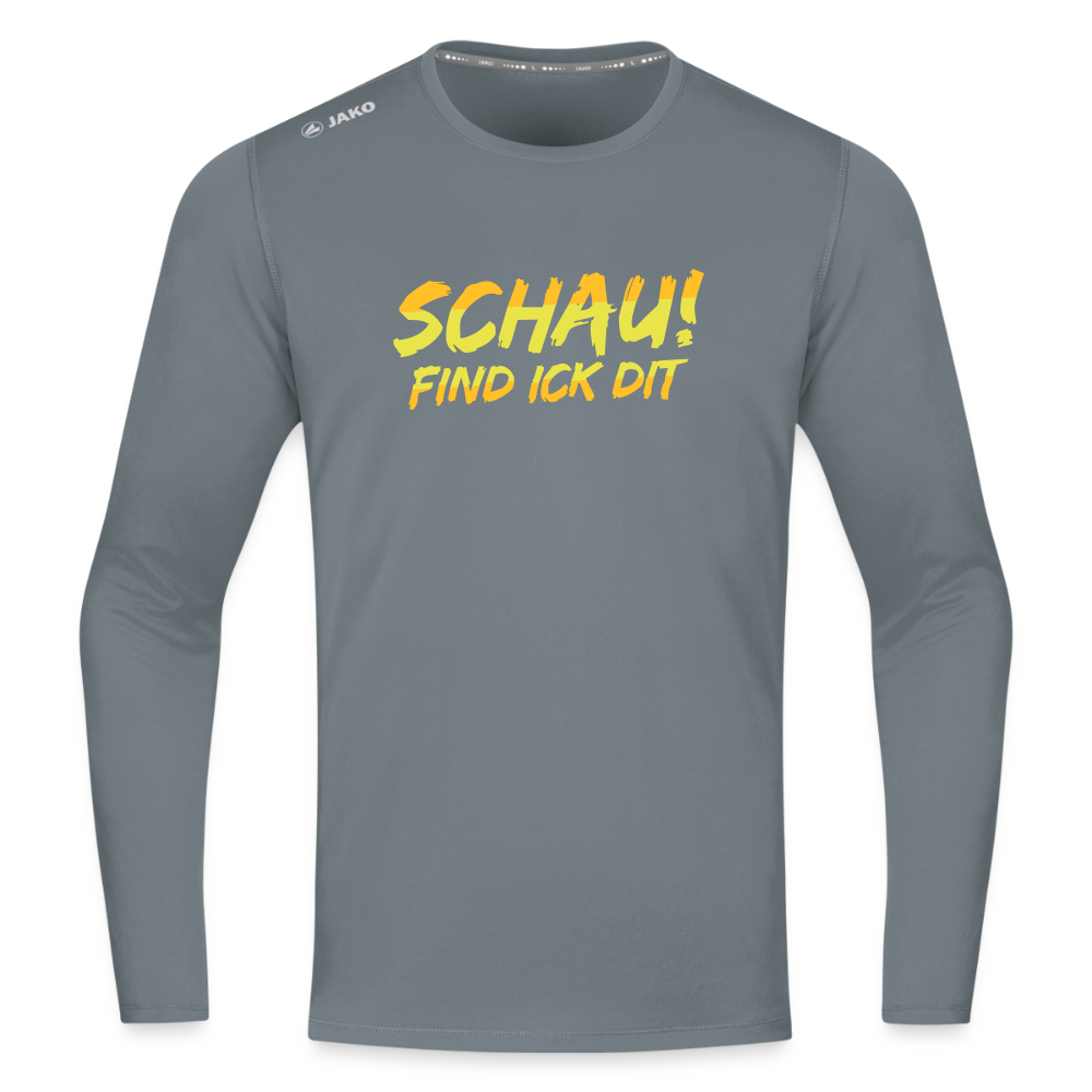 Schau! Find Ick Dit - Männer Sport Langamshirt - Grau
