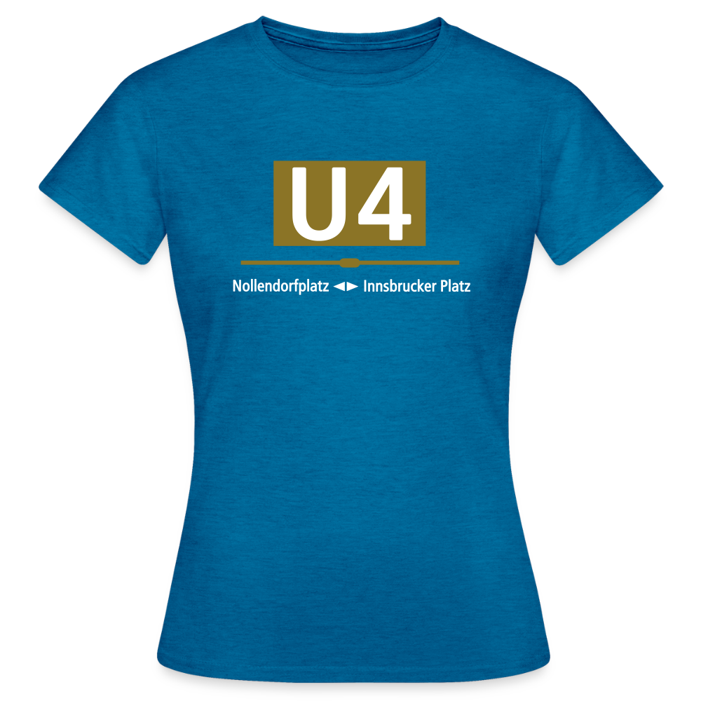 U4 - Frauen Premium T-Shirt - Antikblaues Saphir meliert