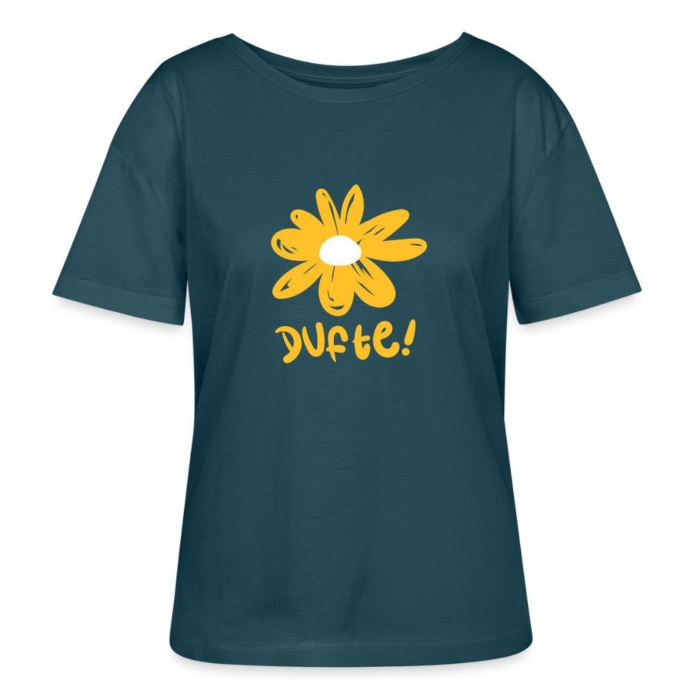 Dufte - Relaxed Rundhals Frauen Bio-T-Shirt - Dunkles Petrol