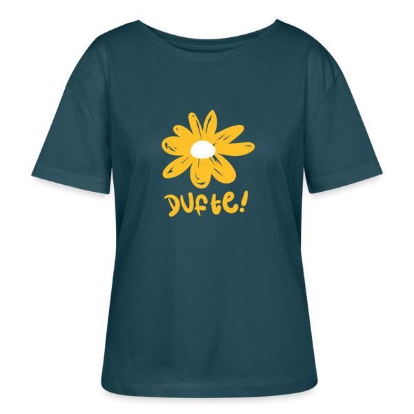 Dufte - Relaxed Rundhals Frauen Bio-T-Shirt - Dunkles Petrol