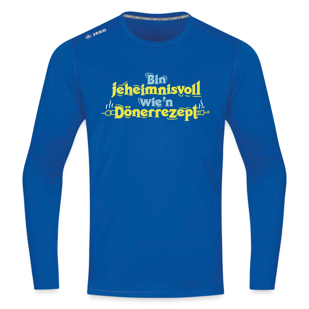 Bin jeheimnisvoll wie'n Dönerrezept. - Männer Sport Langamshirt - Royalblau
