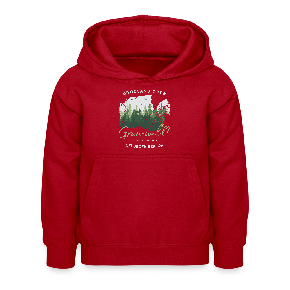Grönland oder Grunewald - Kinder Hoodie - Rot