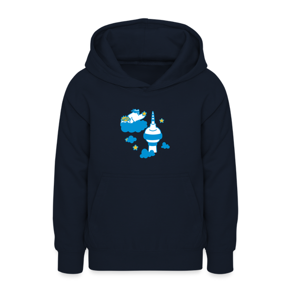 Berliner Bär bei Nacht - Teenager Hoodie - Navy