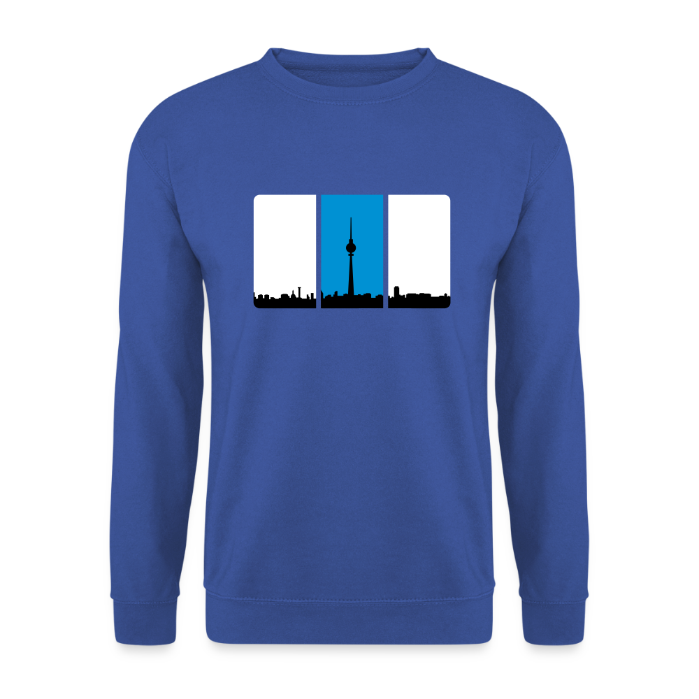 Berliner Skyline in Streifen - Unisex Pullover - Royalblau