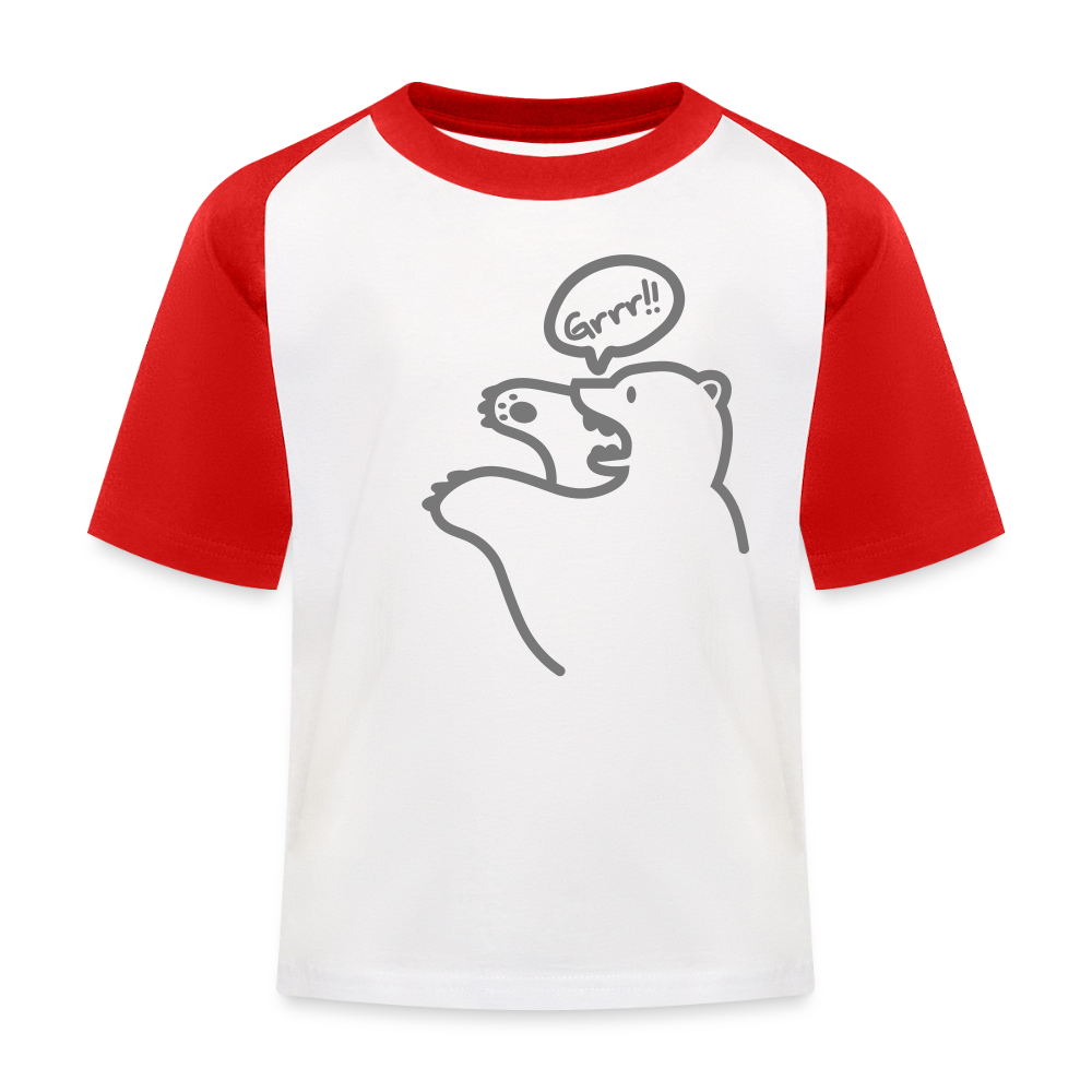 Böser Berliner Bär - Kinder Baseball T-Shirt - Weiß/Rot