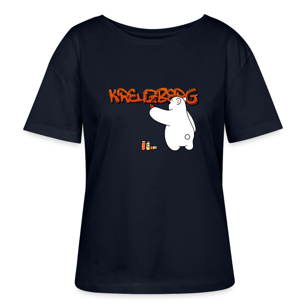 Kreuzberg Graffiti - Relaxed Rundhals Frauen Bio-T-Shirt - Navy