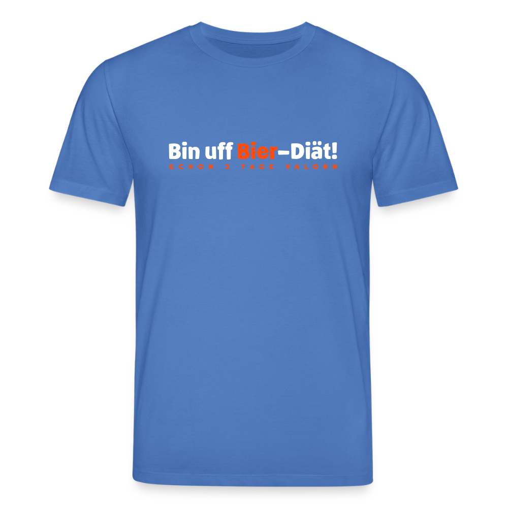 Bin uff Bier-Diät! (schon 3 Tage valorn) - Unisex Bio T-Shirt - Achtsames Blau
