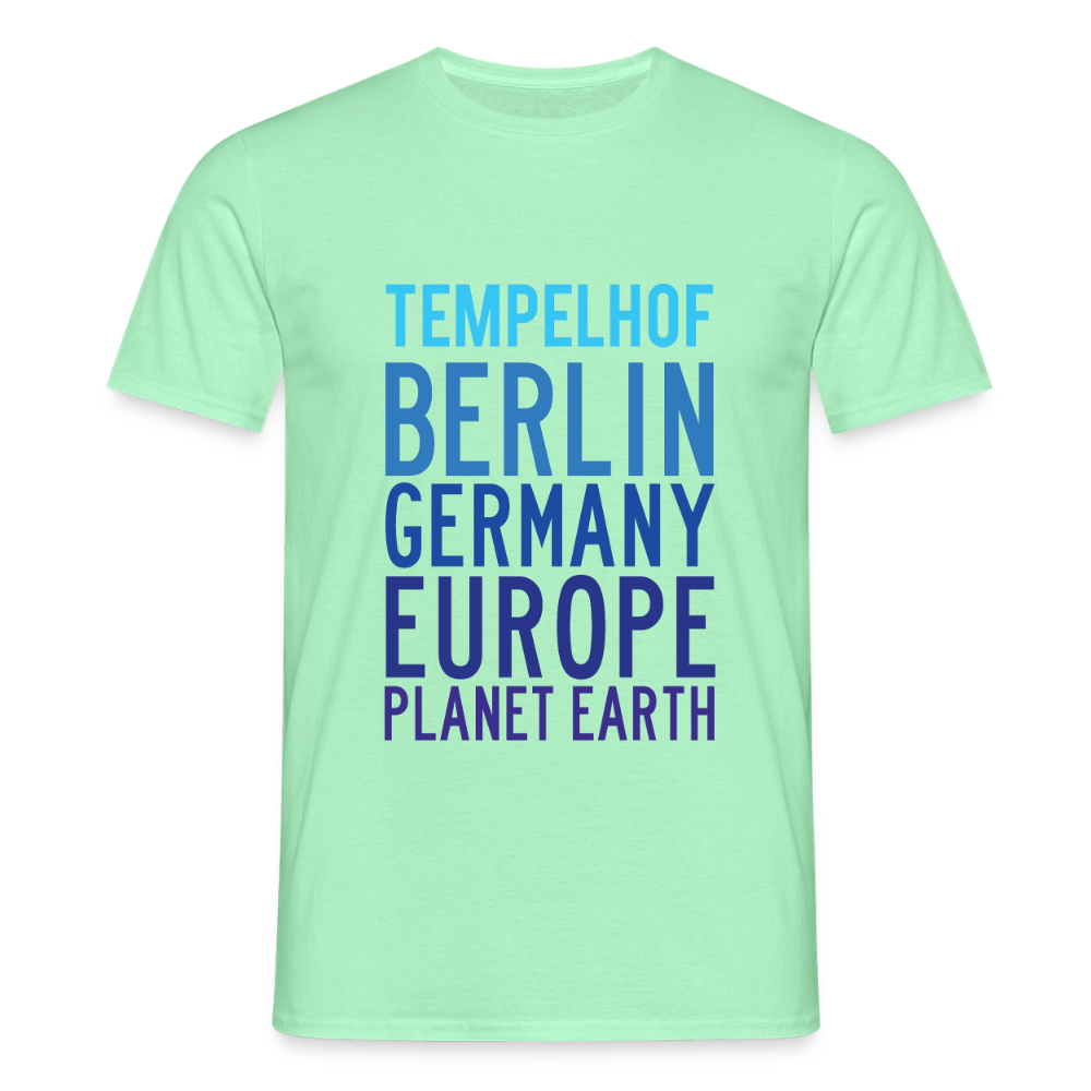 Tempelhof Planet Earth - Männer Premium T-Shirt - Mintgrün