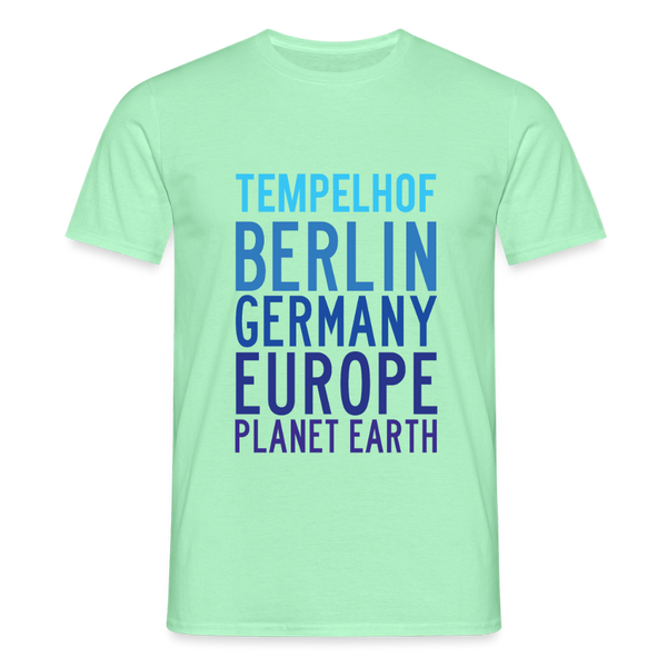 Tempelhof Planet Earth - Männer Premium T-Shirt - Mintgrün