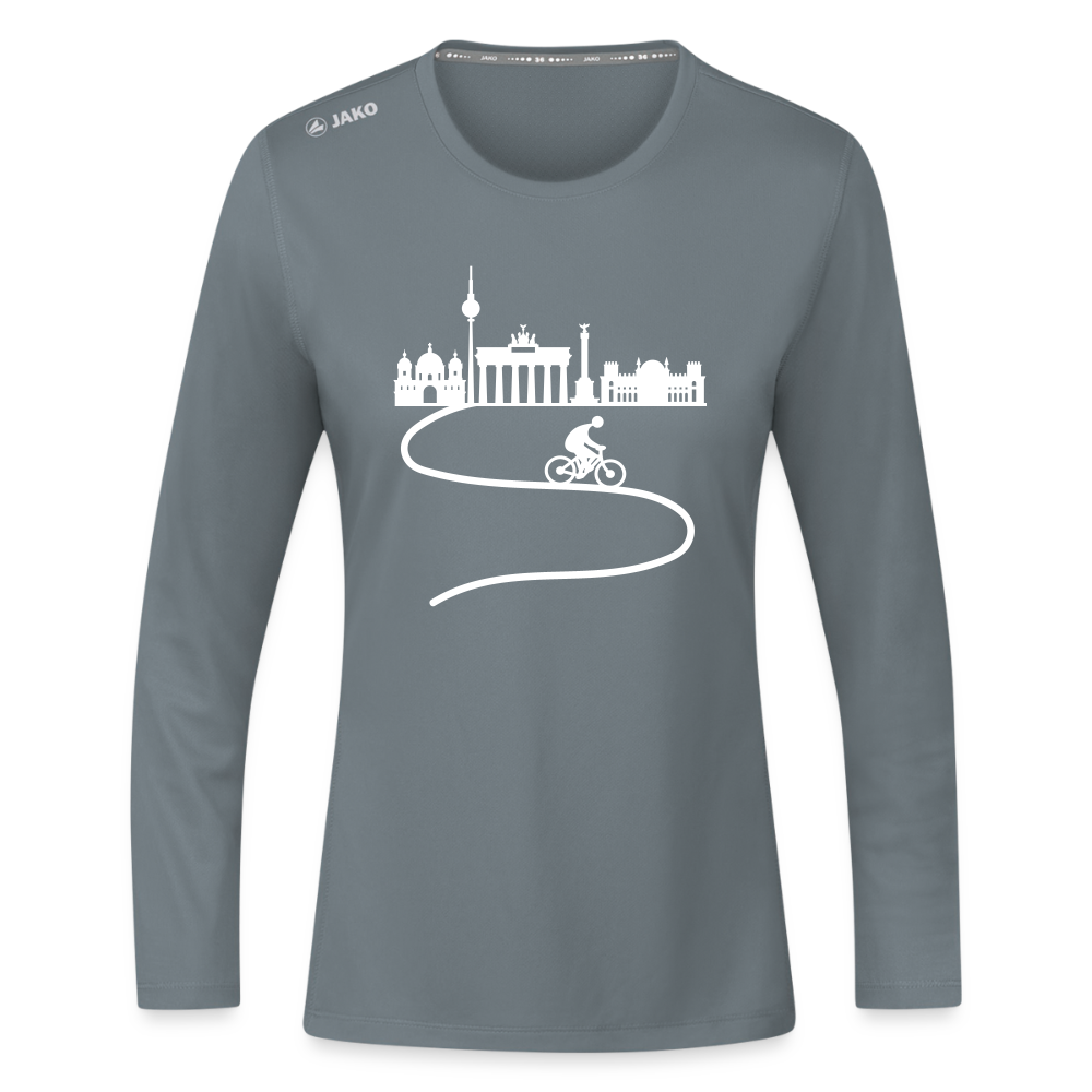 Aus der Stadt - Frauen Sport Langarmshirt - Grau
