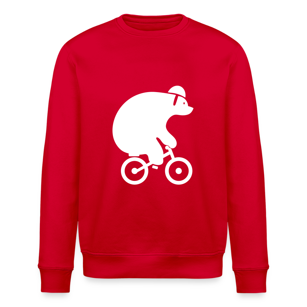 Fahrradbär - Unisex Bio Sweatshirt - Rot