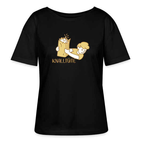 Knalltüte - Relaxed Rundhals Frauen Bio-T-Shirt - Schwarz