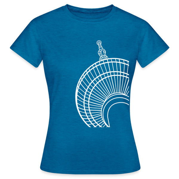 Der Turm von unten - weiß - Frauen Premium T-Shirt - Antikblaues Saphir meliert