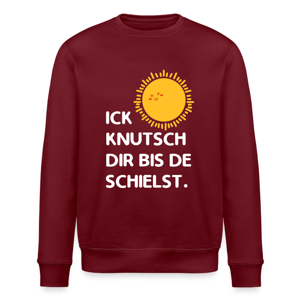 Ick knutsch dir Sonne! - Unisex Bio Sweatshirt - Burgunderrot