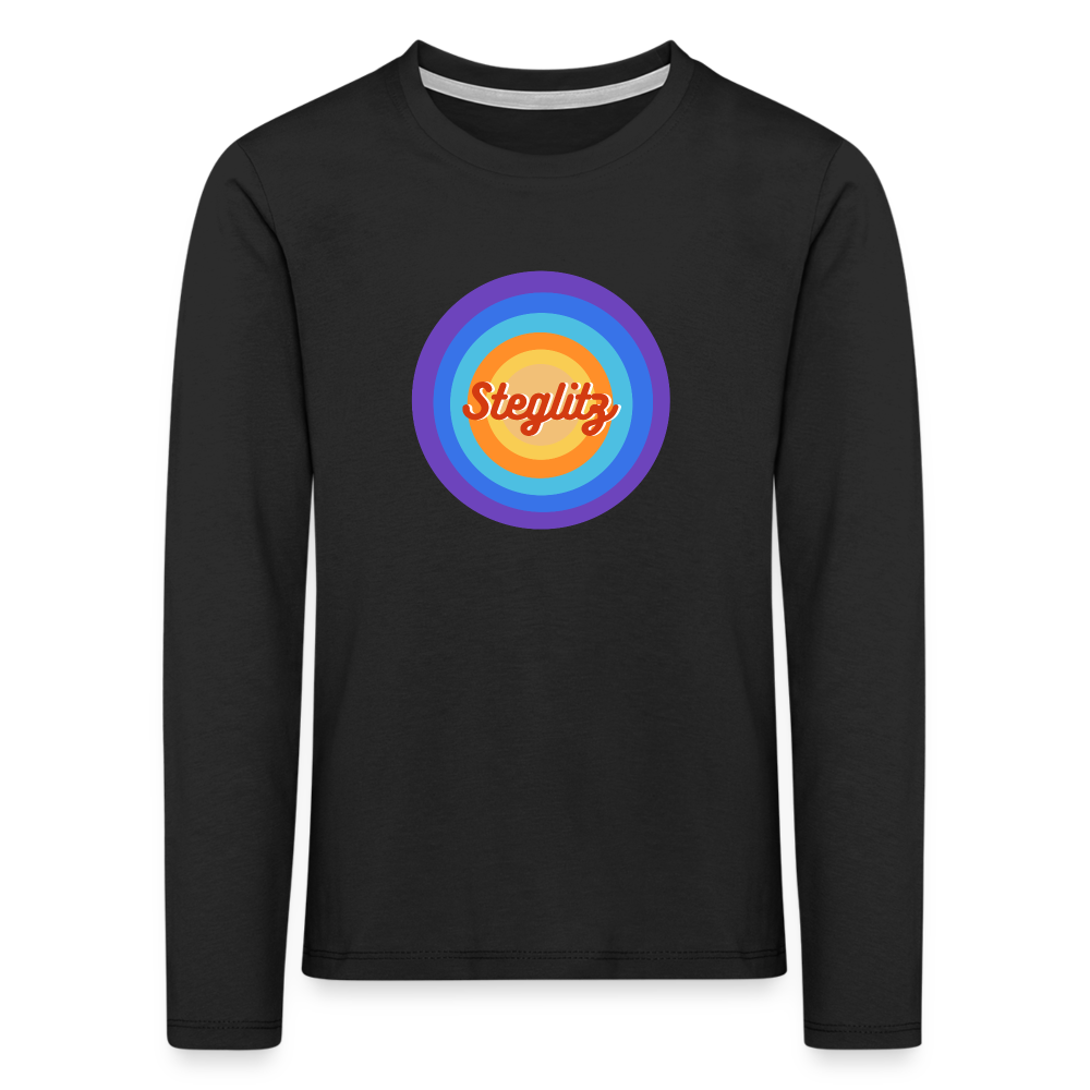 Steglitz Retro - Kinder Langarmshirt - Schwarz