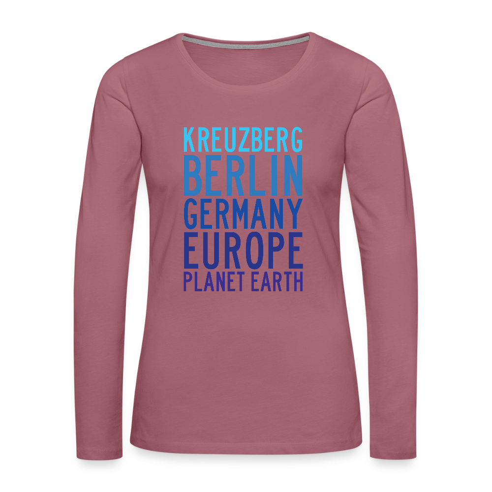 Kreuzberg - Planet Earth - Frauen Premium Langarmshirt - Malve