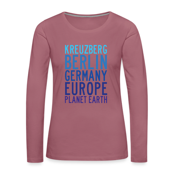 Kreuzberg - Planet Earth - Frauen Premium Langarmshirt - Malve