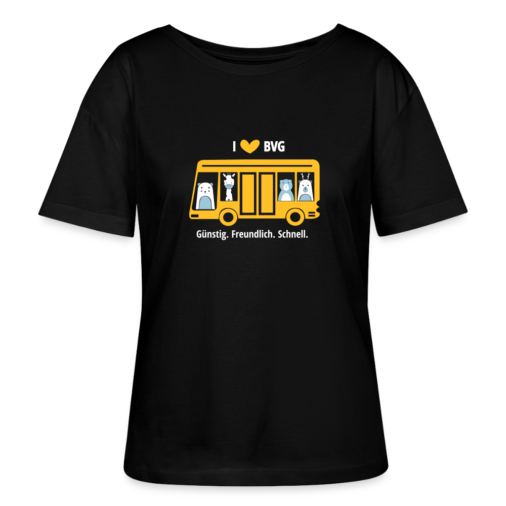 Das T-Shirt zeigt das Motiv I love BVG als Berlin-Motiv rund um den öffentlichen Nahverkehr.