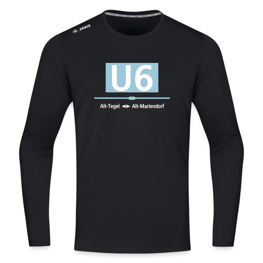 U6 - Männer Sport Langamshirt - Schwarz