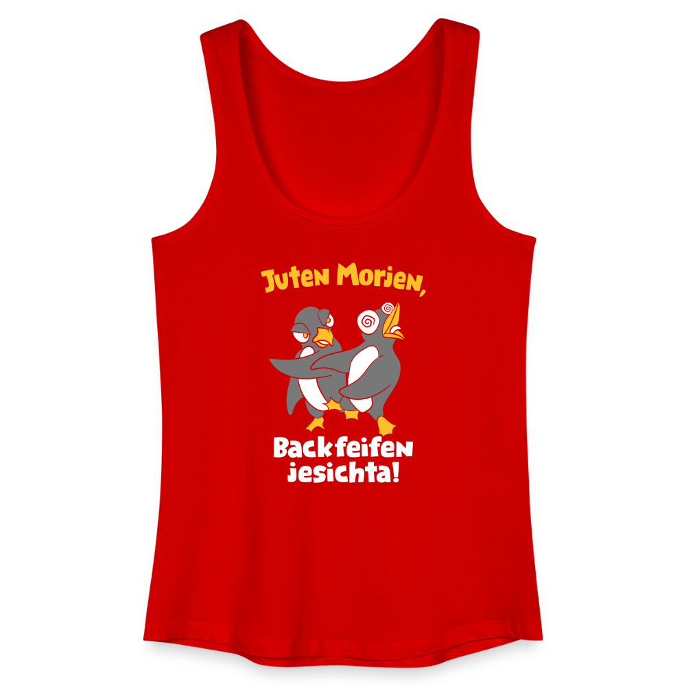 Juten Morjen, Backfeifenjesichta! - Frauen Bio Tank Top - Rot