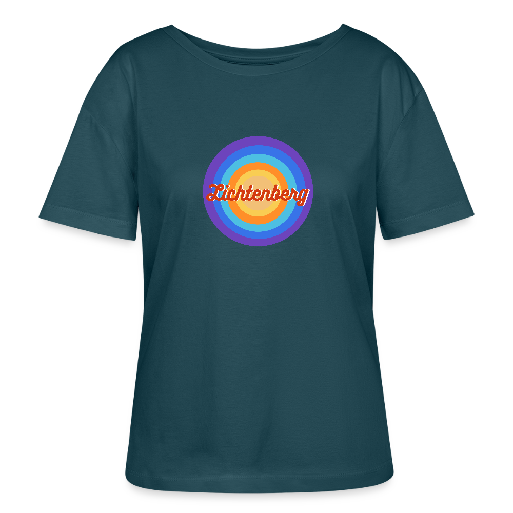 Lichtenberg Retro - Relaxed Rundhals Frauen Bio-T-Shirt - Dunkles Petrol