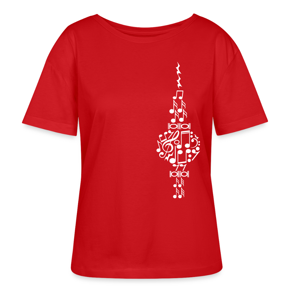 Fernsehturm der Noten - Relaxed Rundhals Frauen Bio-T-Shirt - Rot