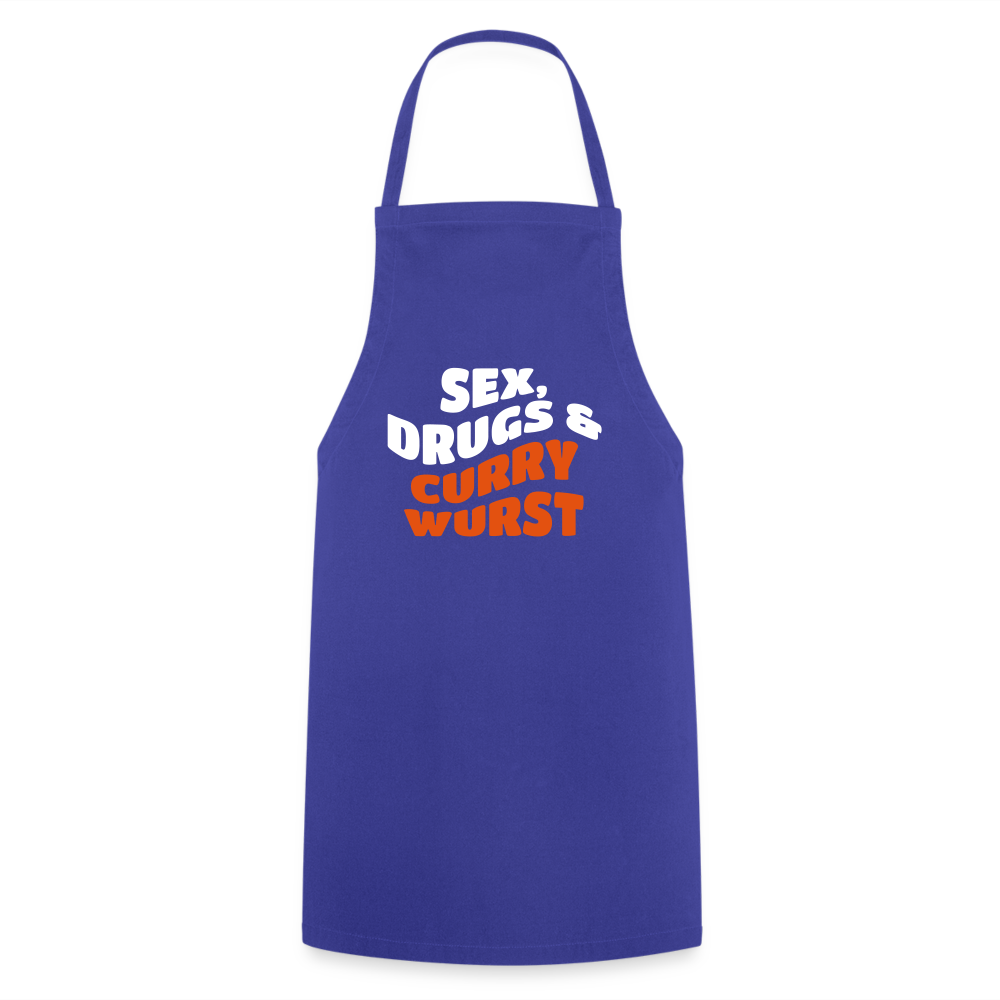 Sex, Drucks & Currywurst - Kochschürze - Royalblau