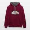 Franz-Neumann-Platz - Kontrast Hoodie - Weinrot/Anthrazit
